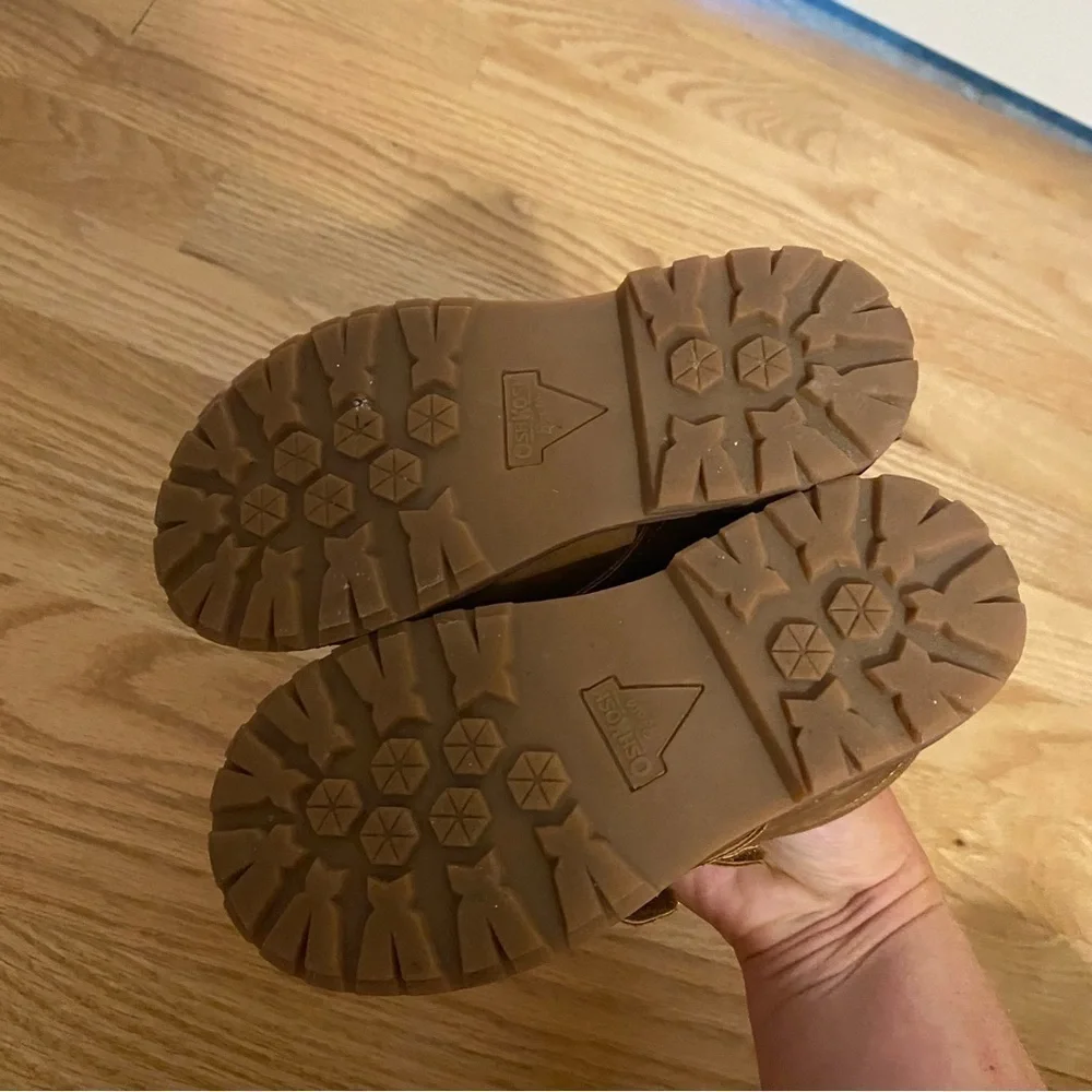 Carter’s Work Boot Double Strap Sz 10 Kids Tan Ankle Brown